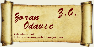 Zoran Odavić vizit kartica